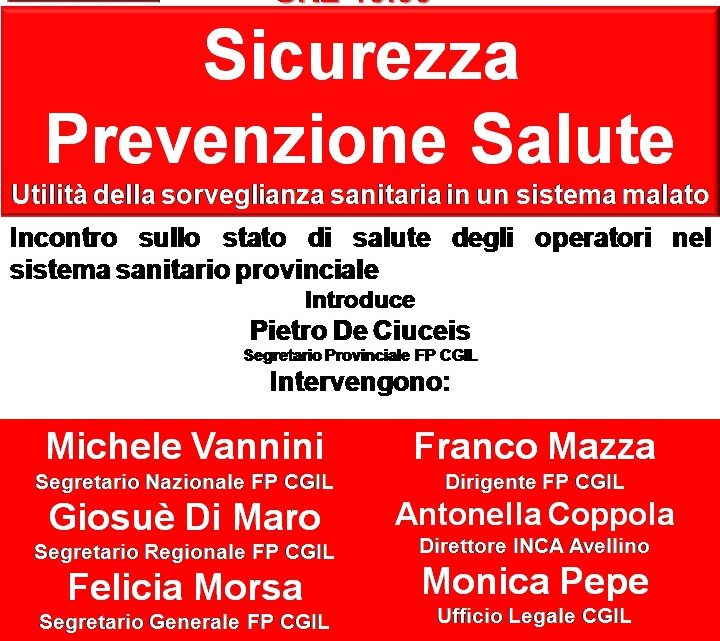 AVELLINO- CIRCOLO DELLA STAMPA, si parlerà dello stato di sicurezza degli operatori sanitari.