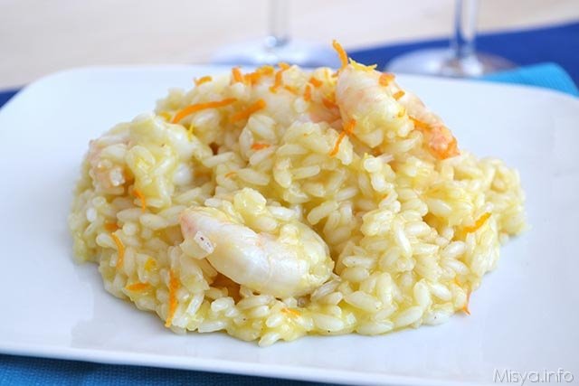 Risotto agli agrumi e gamberi