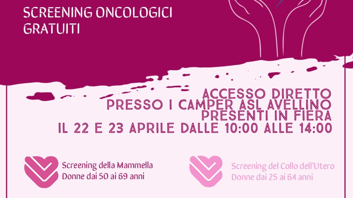 PREVENZIONE ONCOLOGICA, ALLA FIERA DI VENTICANO I CAMPER DELL’ASL PER LO SCREENING DELLA MAMMELLA E DEL COLLO DELL’UTERO