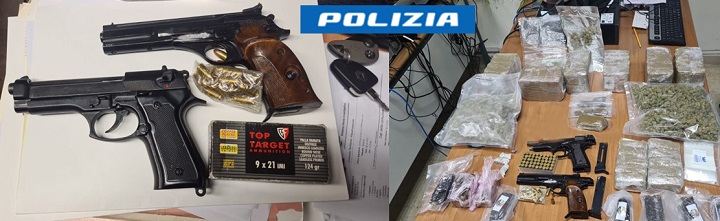 Avellino: arrestato 38enne irpino trovato in possesso di 8Kg di hashish e di due pistole semiautomatiche