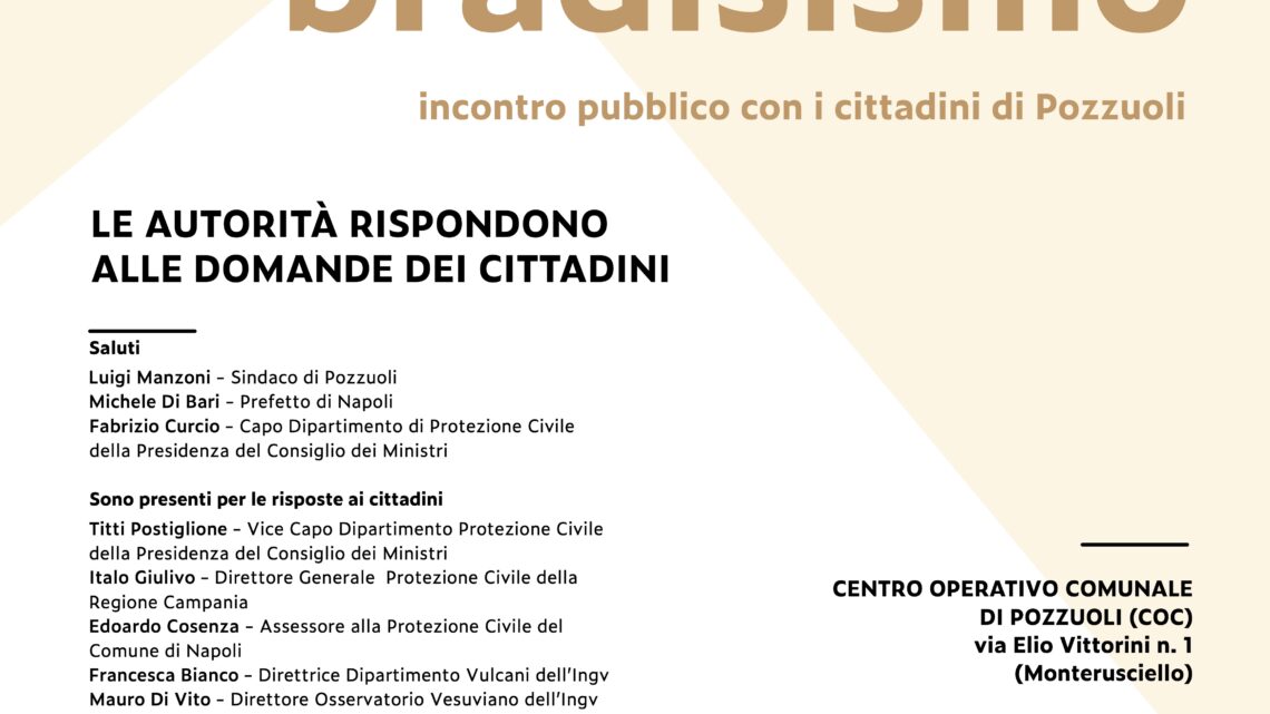 BRADISISMO, OGGI INCONTRO PUBBLICO CON I CITTADINI DI POZZUOLI