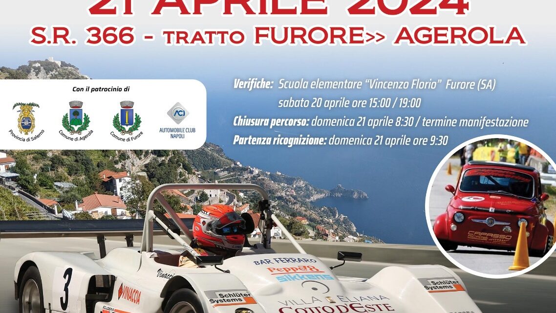 Tutto pronto per la XXXII Coppa della Primavera di Aci Salerno.                                                          Il 20 e 21 aprile 2024 la famosa Gara di Slalom Furore-Agerola