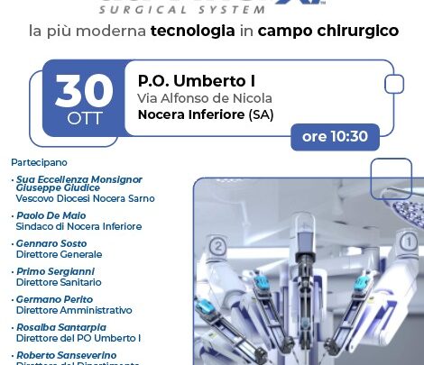 All’ospedale di Nocera Inferiore apre il nuovo Blocco Operatorio potenziato con l’alta tecnologia del robot “da Vinci” per la chirurgia robotica