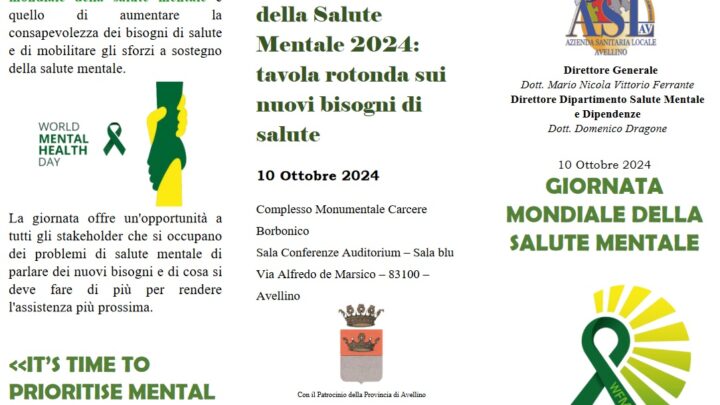 10 ottobre 2024 GIORNATA MONDIALE DELLA SALUTE MENTALE