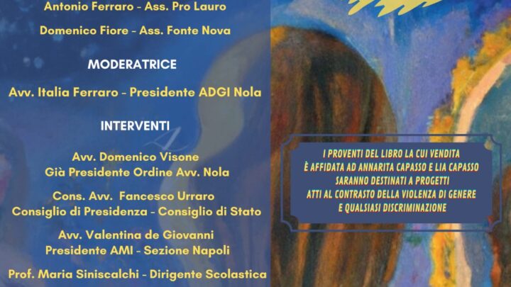 A LAURO LA PRESENTAZIONE DEL LIBRO “SIAMO COMETE SIAMO COME TE”